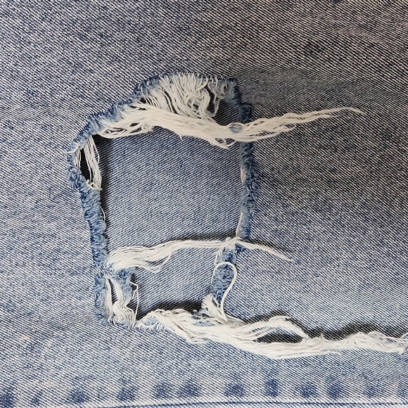 MINGA Angel Girl Wide Leg Baggy Rave Denim Jeans Dolls Kill Size 4 28 Distressed - Picture 8 of 12